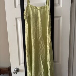 Vintage Green Satin Slip Dress